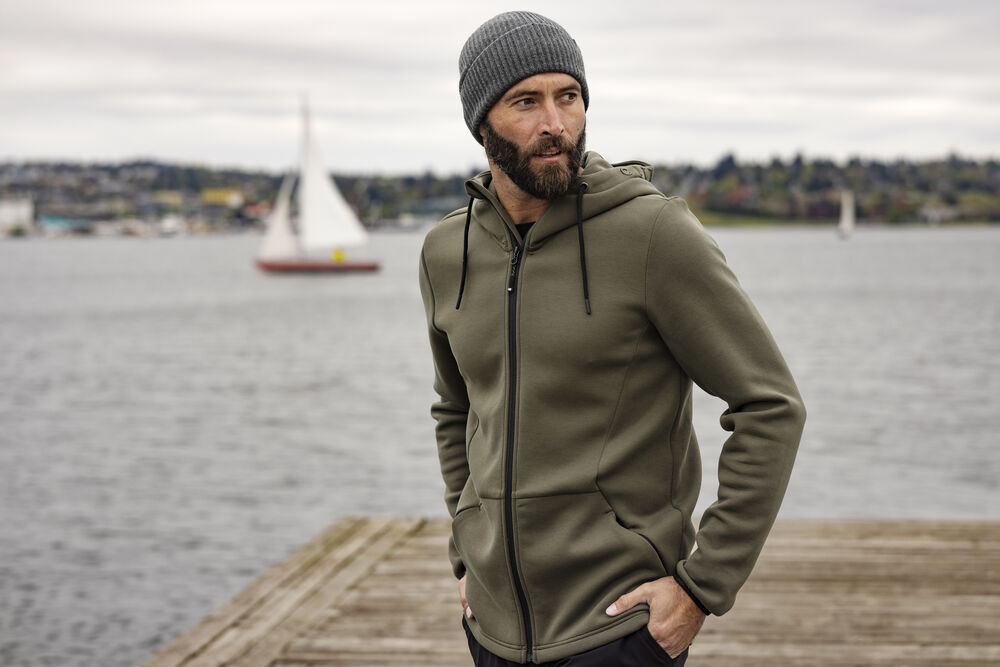 Cutter & Buck - Pemberton Hood FZ Heren Donker Mokka S