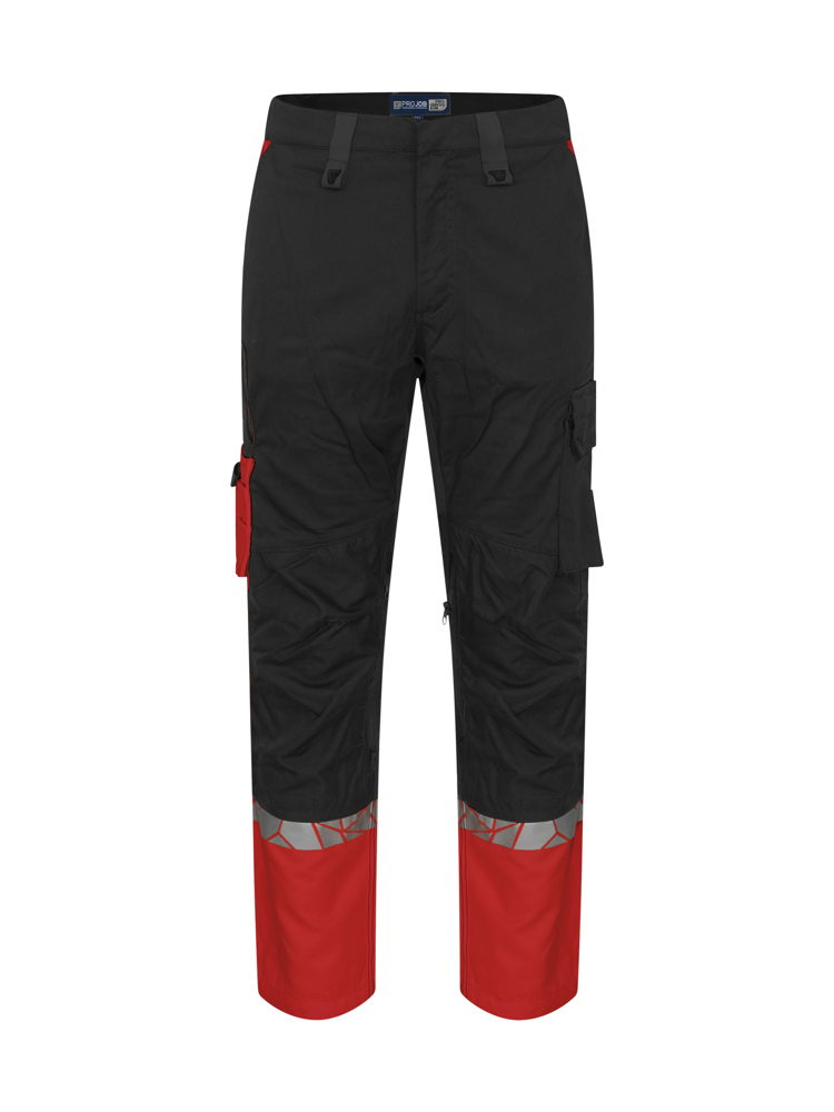 7508 STRETCHBROEK MET KNIEZAKKEN - Zwart/Rood