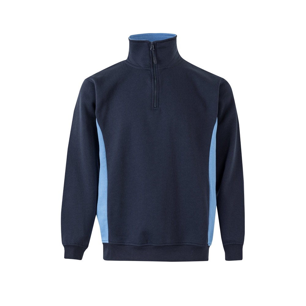 VL SVAROG. Tweekleurig sweatshirt van badstof (260g/m²), van polyester (65%) en katoen (35%) - Marineblauw, Licht blauw