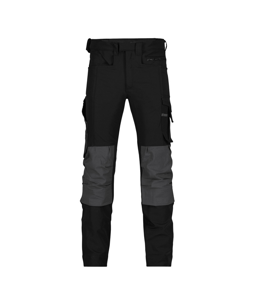 Stretch werkbroek met kniezakken - ZWART/ANTRACIETGRIJS